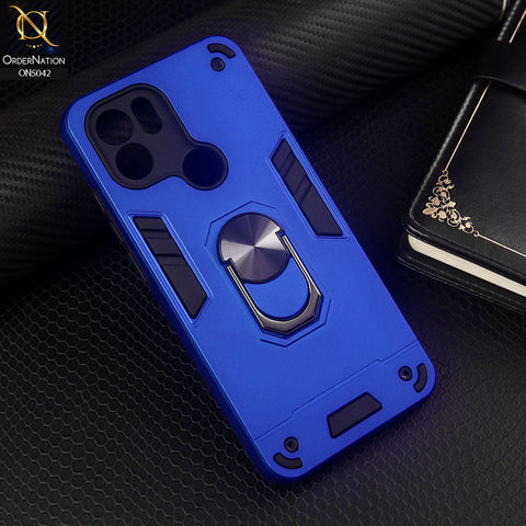 Xiaomi Redmi A2 Plus Cover - Blue - New Dual PC + TPU Hybrid Style Protective Soft Border Case With Kickstand Holder