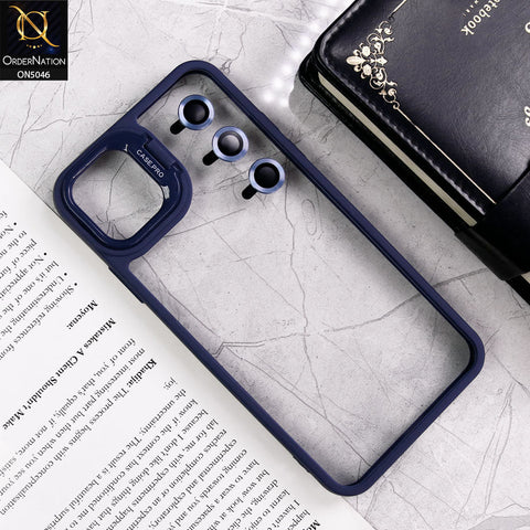 iPhone 11 Pro Max Cover - Blue - Trendy Case Pro Classic Camera Stand Soft Case With Camera Ring Protectors