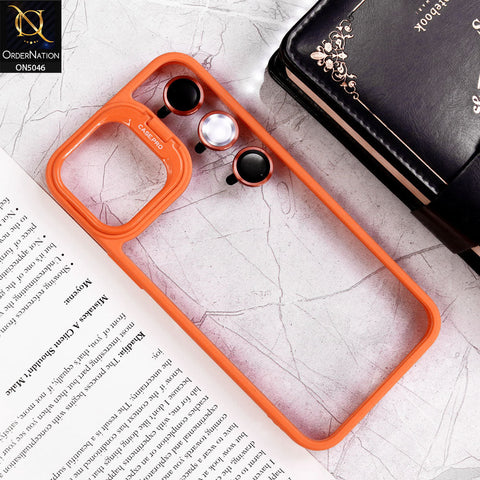 iPhone 12 Pro Max Cover - Orange - Trendy Case Pro Classic Camera Stand Soft Case With Camera Ring Protectors