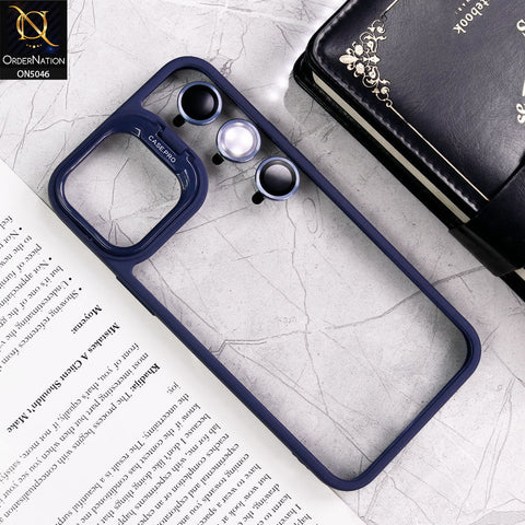 iPhone 14 Pro Max Cover - Blue - Trendy Case Pro Classic Camera Stand Soft Case With Camera Ring Protectors