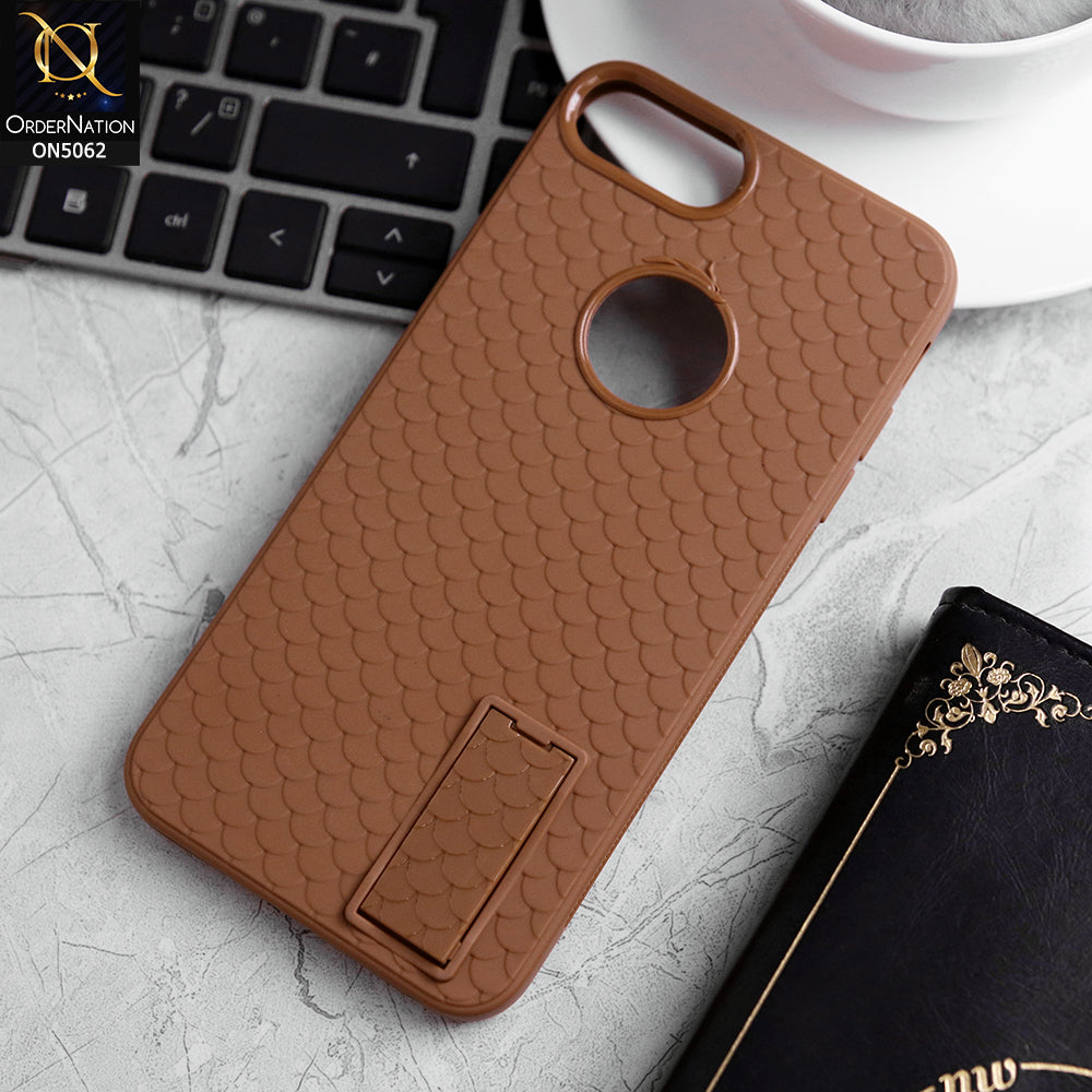 iPhone 6s Plus / 6 Plus Cover - Brown - J-Case Dragon Fins Series - Soft TPU Protective Case With Kickstand Holder