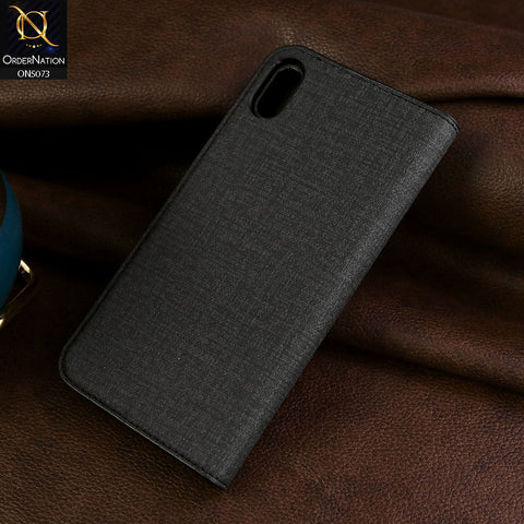 iPhone XS Max Cover - Black - Lishen Classic Series - Premium Leather Magnatic Flip Book Case