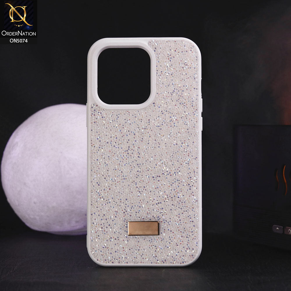 iPhone 13 Pro Max Cover - White - Luxury Bling Rhinestones Diamond shiny Glitter Soft TPU Case