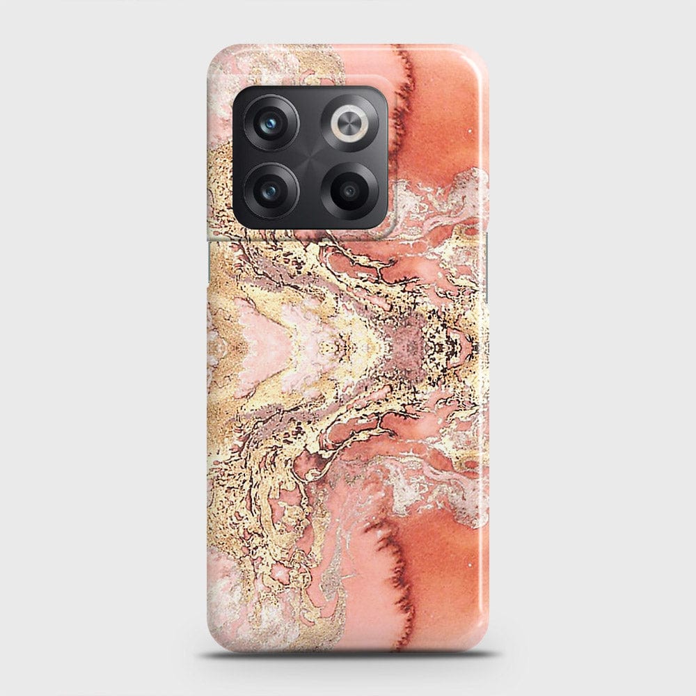 OnePlus 10T Cover - Trendy Chic Rose Gold Marble Printed Hard Case with Life Time Colors Guarantee