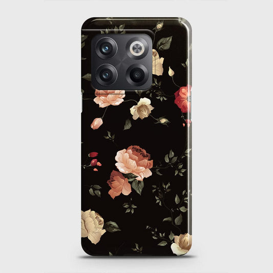 OnePlus 10T Cover - Dark Rose Vintage Flowers Printed Hard Case with Life Time Colors Guarantee