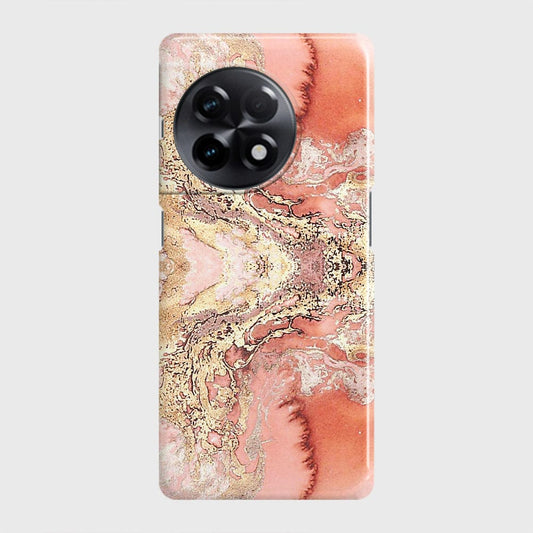 OnePlus 11R Cover - Trendy Chic Rose Gold Marble Printed Hard Case with Life Time Colors Guarantee