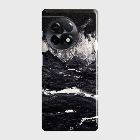 OnePlus 11R Cover - Black Ocean Marble Trendy Printed Hard Case with Life Time Colors Guarantee