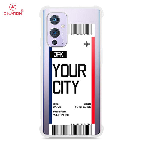 OnePlus 9 Cover - Personalised Boarding Pass Ticket Series - 5 Designs - Clear Phone Case - Soft Silicon Borders