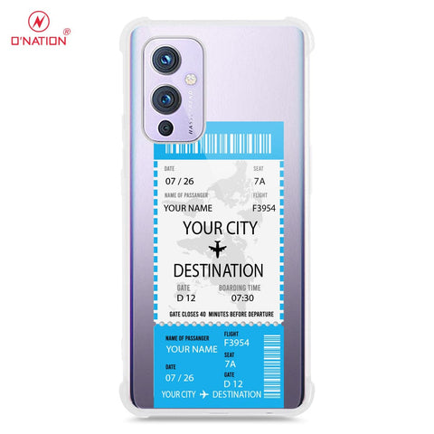 OnePlus 9 Cover - Personalised Boarding Pass Ticket Series - 5 Designs - Clear Phone Case - Soft Silicon Borders