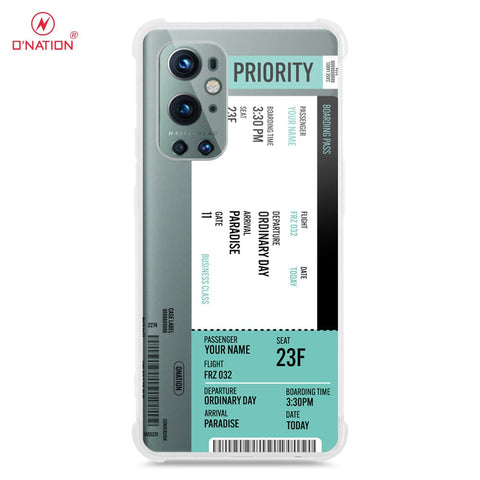 OnePlus 9 Pro Cover - Personalised Boarding Pass Ticket Series - 5 Designs - Clear Phone Case - Soft Silicon Borders