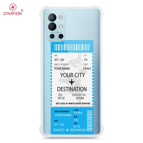 OnePlus 9R Cover - Personalised Boarding Pass Ticket Series - 5 Designs - Clear Phone Case - Soft Silicon Borders