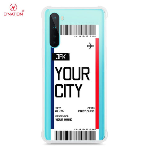 OnePlus Nord Cover - Personalised Boarding Pass Ticket Series - 5 Designs - Clear Phone Case - Soft Silicon Borders