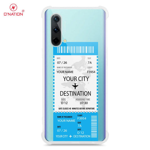 OnePlus Nord CE 5G Cover - Personalised Boarding Pass Ticket Series - 5 Designs - Clear Phone Case - Soft Silicon Borders