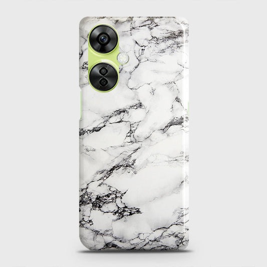 OnePlus Nord CE 3 Lite Cover - Trendy White Floor Marble Printed Hard Case with Life Time Colors Guarantee