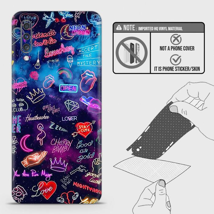 Samsung Galaxy A50 Back Skin - Design 1 - Neon Galaxy Skin Wrap Back Sticker