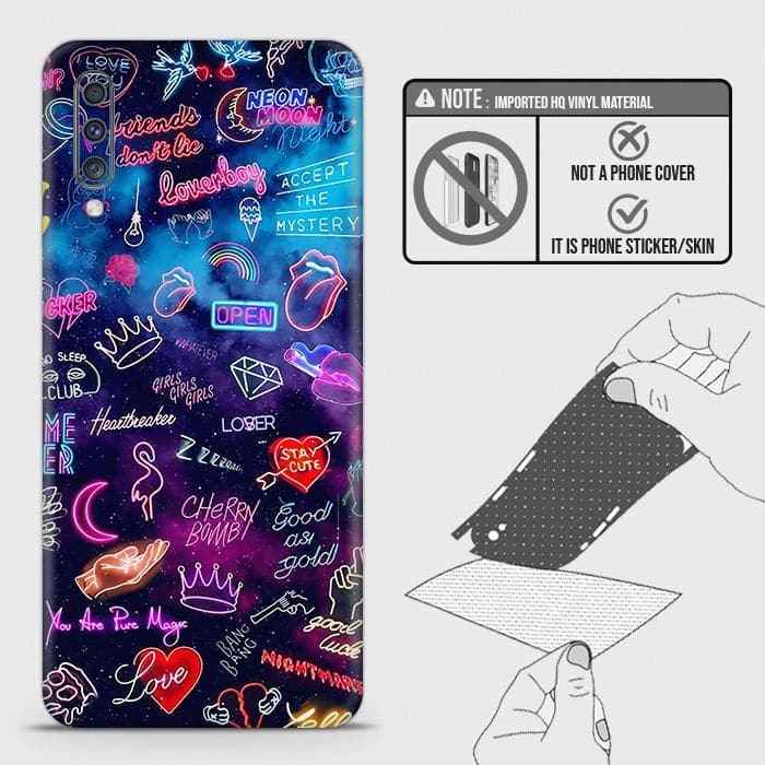 Samsung Galaxy A30s Back Skin - Design 1 - Neon Galaxy Skin Wrap Back Sticker