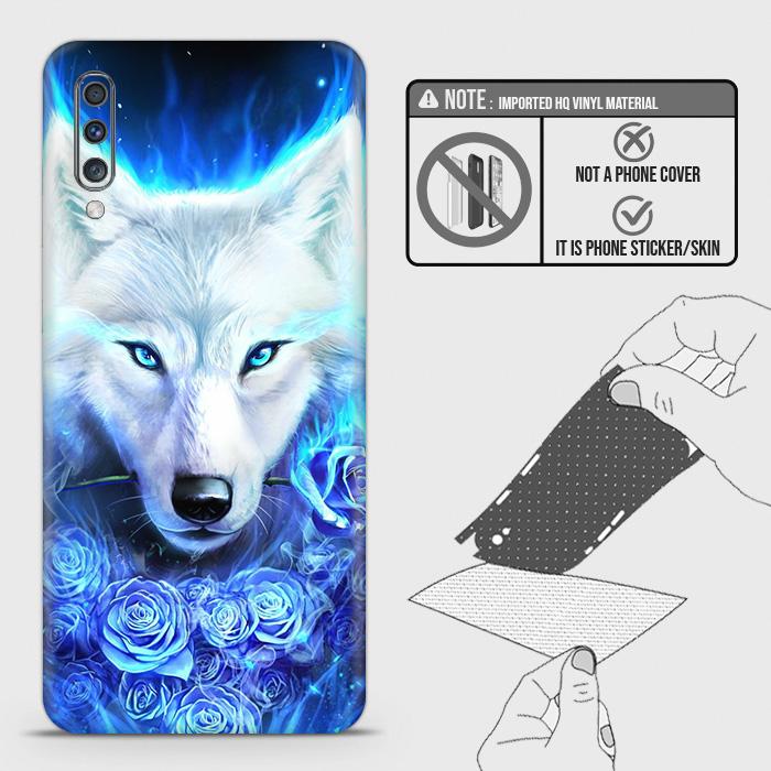 Samsung Galaxy A30s Back Skin - Design 2 - Vintage Galaxy Wolf Skin Wrap Back Sticker