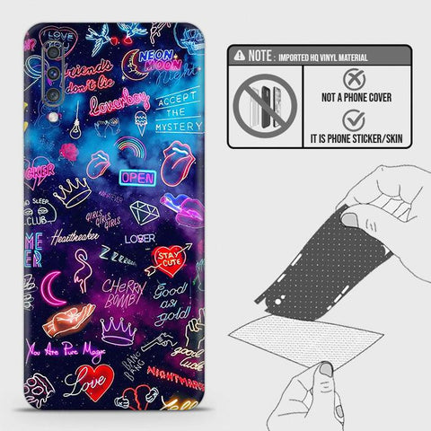 Samsung Galaxy A70s Back Skin - Design 1 - Neon Galaxy Skin Wrap Back Sticker