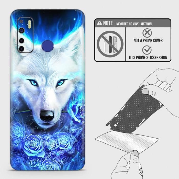 Infinix Hot 9 Pro Only Back Skin - Design 2 - Vintage Galaxy Wolf Skin Wrap Back Sticker