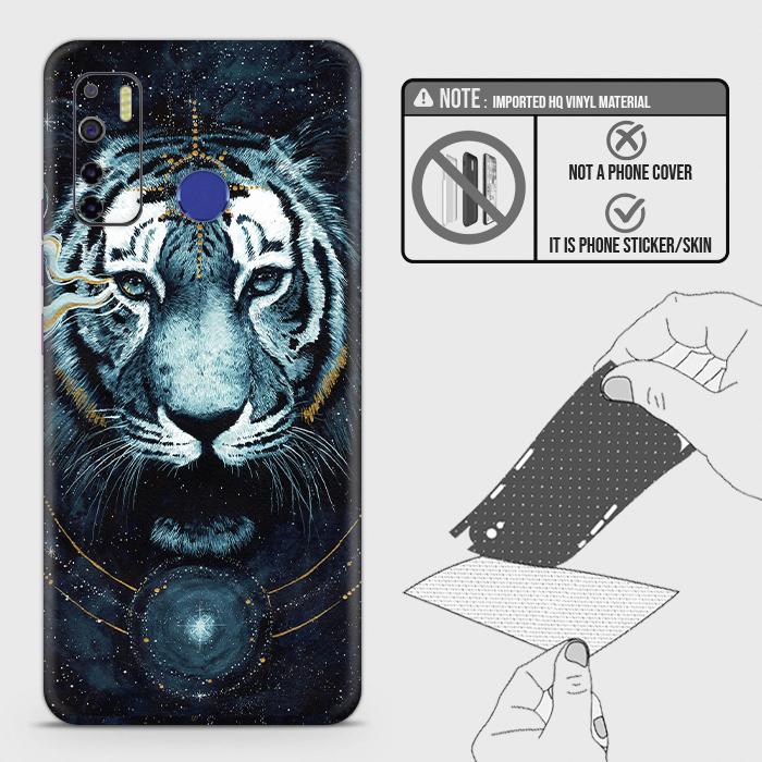 Infinix Hot 9 Only Back Skin - Design 4 - Vintage Galaxy Tiger Skin Wrap Back Sticker