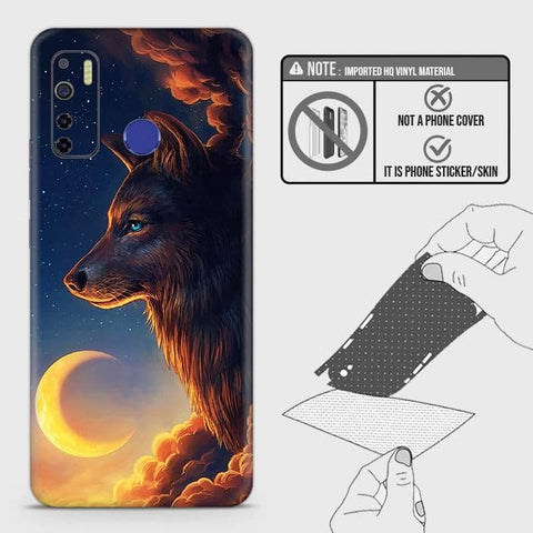 Tecno Camon 15 Only Back Skin - Design 5 - Mighty Wolf Skin Wrap Back Sticker