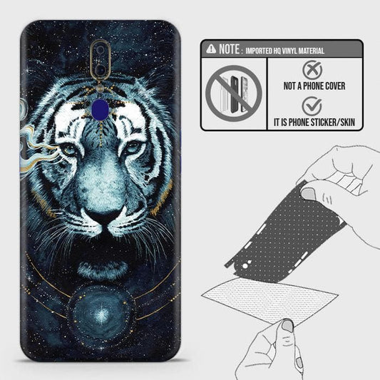 Oppo F11 Back Skin - Design 4 - Vintage Galaxy Tiger Skin Wrap Back Sticker