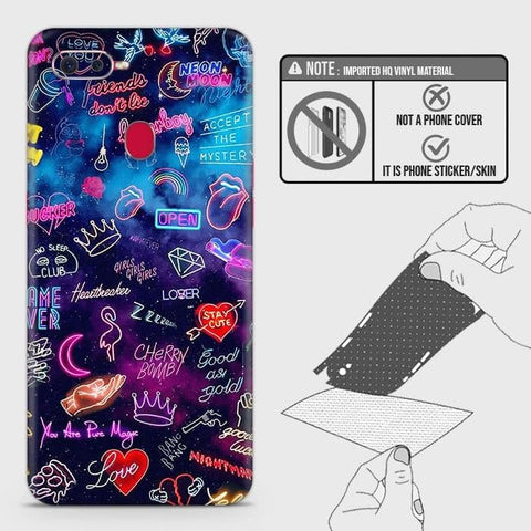 Oppo F9 / F9 Pro Back Skin - Design 1 - Neon Galaxy Skin Wrap Back Sticker