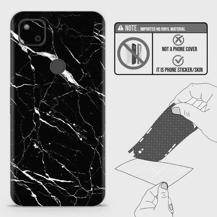 Google Pixel 4a 4G Back Skin - Design 6 - Trendy Black Marble Skin Wrap Back Sticker G46