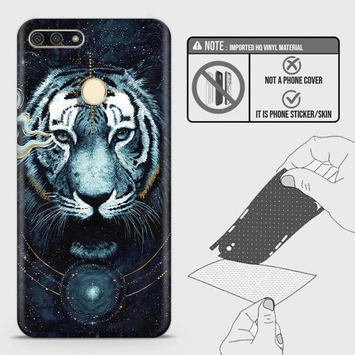 Huawei Y6 Prime 2018 / Honor 7A Back Skin - Design 4 - Vintage Galaxy Tiger Skin Wrap Back Sticker