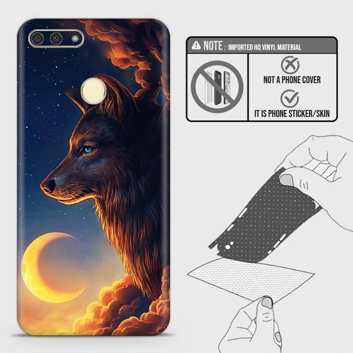 Huawei Y6 Prime 2018 / Honor 7A Back Skin - Design 5 - Mighty Wolf Skin Wrap Back Sticker