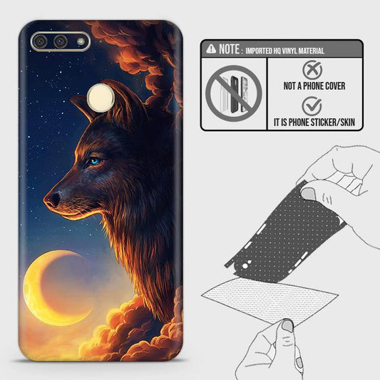 Huawei Y6 Prime 2018 / Honor 7A Back Skin - Design 5 - Mighty Wolf Skin Wrap Back Sticker