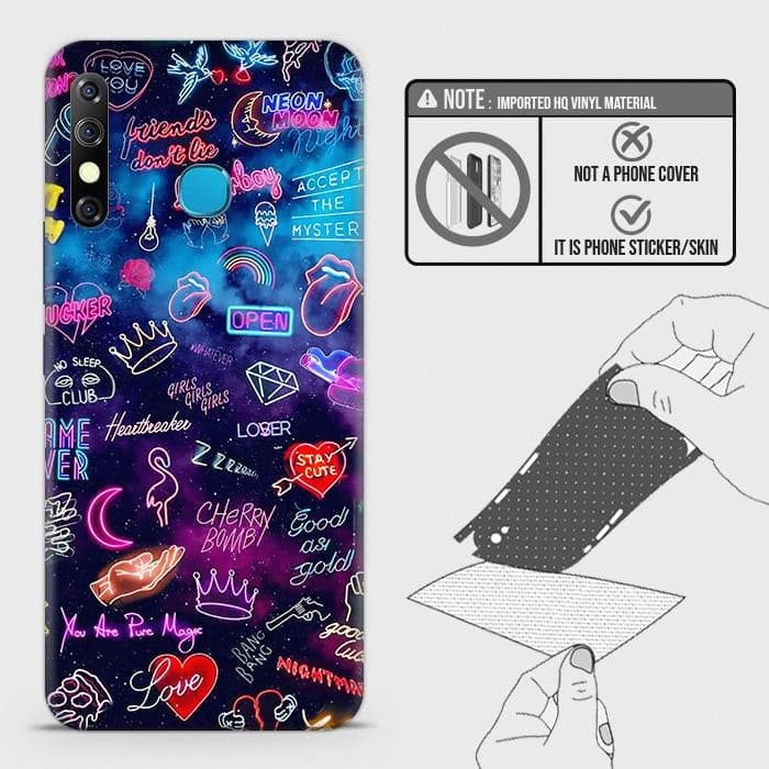 Tecno Spark 4 Back Skin - Design 1 - Neon Galaxy Skin Wrap Back Sticker