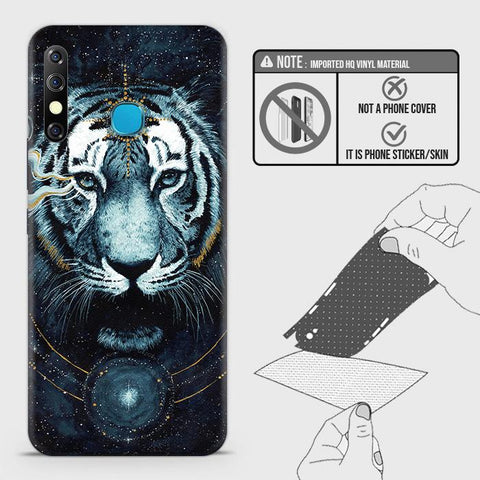 Infinix Hot 8 Back Skin - Design 4 - Vintage Galaxy Tiger Skin Wrap Back Sticker