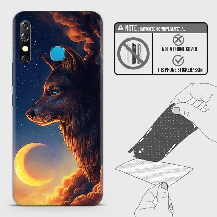 Infinix Hot 8 Lite Back Skin - Design 5 - Mighty Wolf Skin Wrap Back Sticker