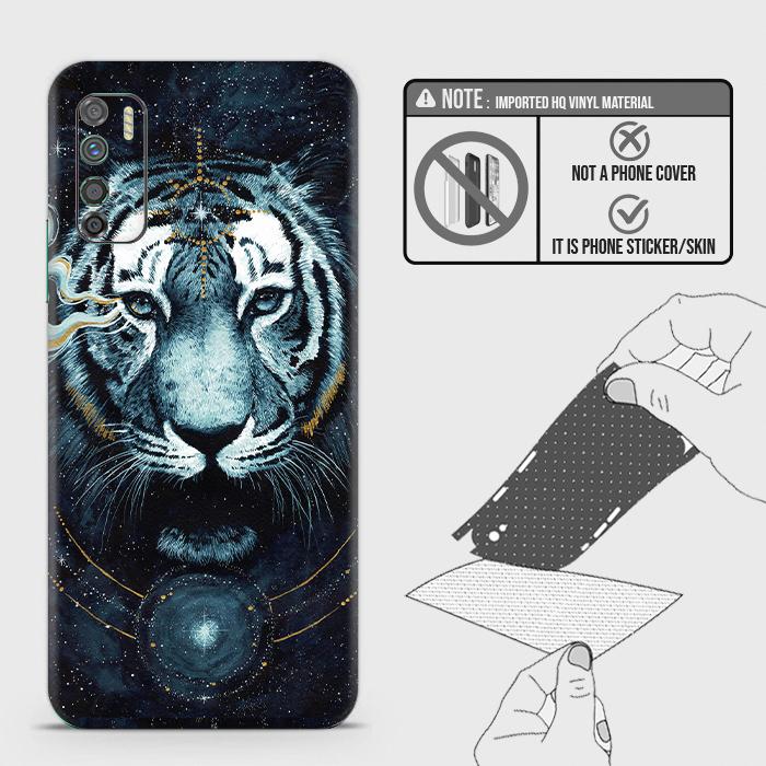 Infinix Note 7 Lite Back Skin - Design 4 - Vintage Galaxy Tiger Skin Wrap Back Sticker