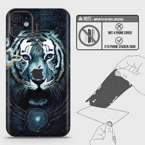 iPhone 11 Back Skin - Design 4 - Vintage Galaxy Tiger Skin Wrap Back Sticker