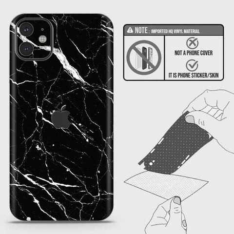 iPhone 11 Back Skin - Design 6 - Trendy Black Marble Skin Wrap Back Sticker