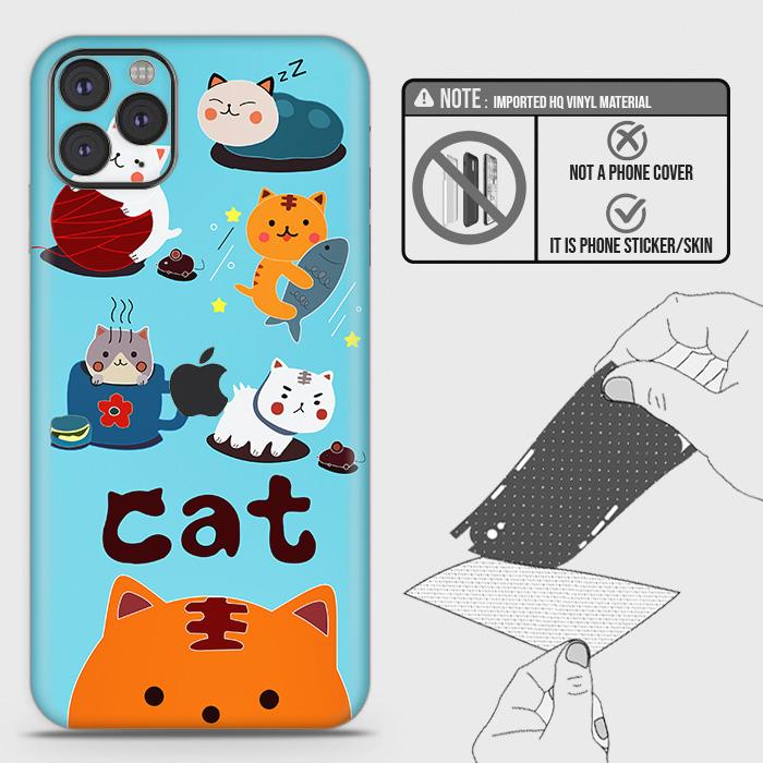 iPhone 11 Pro Max Back Skin - Design 3 - Cute Lazy Cate Skin Wrap Back Sticker