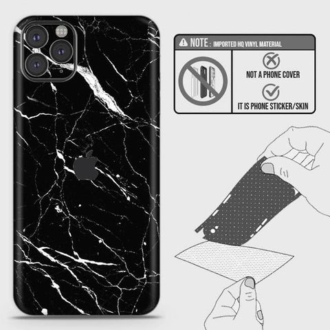 iPhone 11 Pro Max Back Skin - Design 6 - Trendy Black Marble Skin Wrap Back Sticker