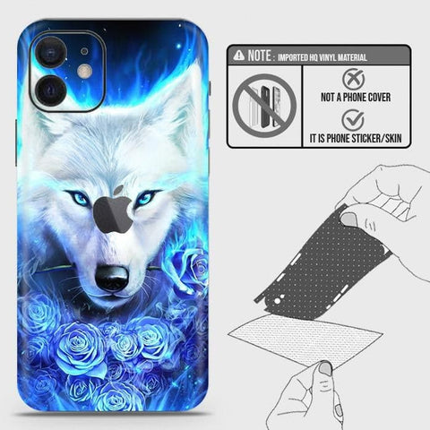 iPhone 12 Mini Back Skin - Design 2 - Vintage Galaxy Wolf Skin Wrap Back Sticker