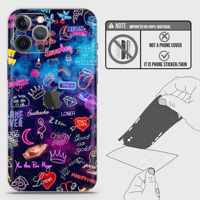 iPhone 12 Pro Max Back Skin - Design 1 - Neon Galaxy Skin Wrap Back Sticker