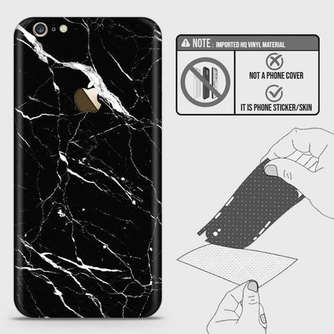 iPhone 6S / 6 Back Skin - Design 6 - Trendy Black Marble Skin Wrap Back Sticker