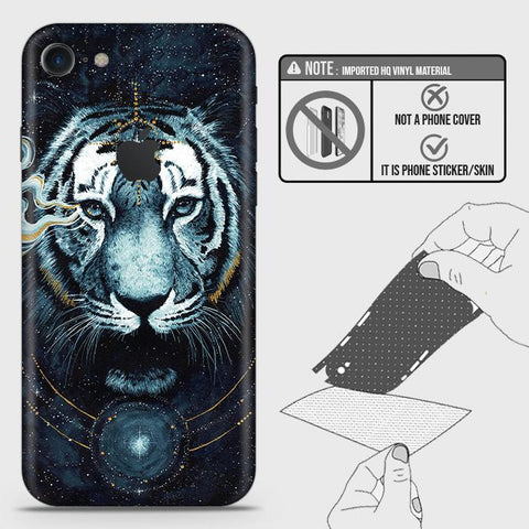 iPhone 8 / 7 Back Skin - Design 4 - Vintage Galaxy Tiger Skin Wrap Back Sticker