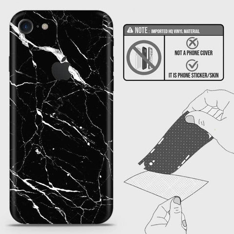 iPhone 8 / 7 Back Skin - Design 6 - Trendy Black Marble Skin Wrap Back Sticker