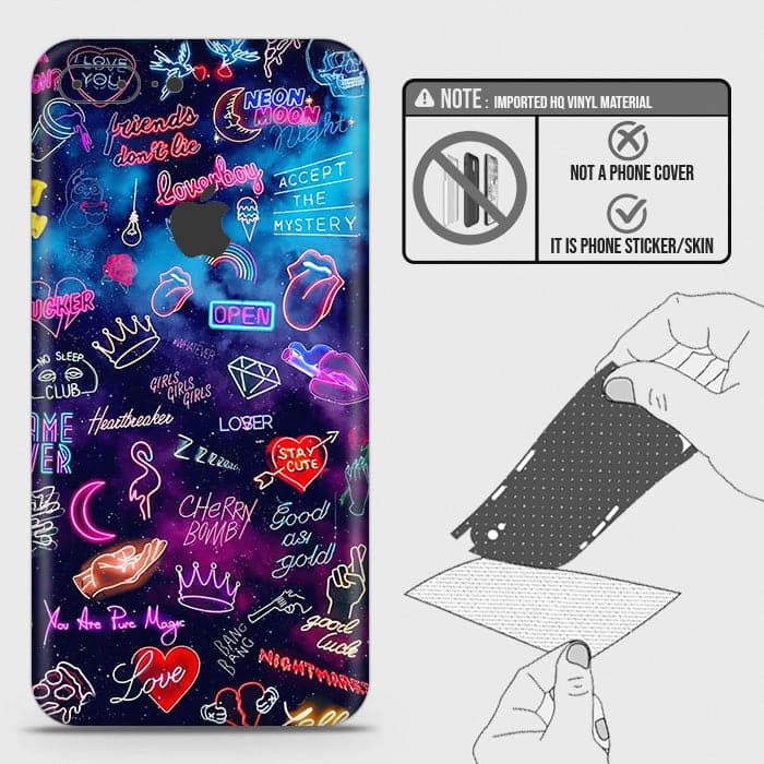 iPhone 8 Plus / 7 Plus Back Skin - Design 1 - Neon Galaxy Skin Wrap Back Sticker