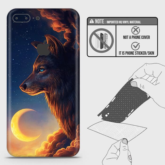 iPhone 8 Plus / 7 Plus Back Skin - Design 5 - Mighty Wolf Skin Wrap Back Sticker