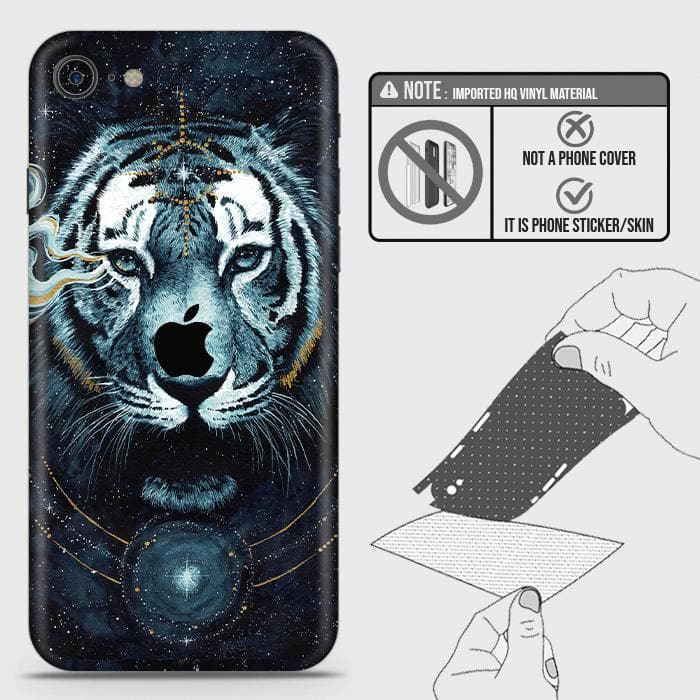 iPhone SE 2020 Back Skin - Design 4 - Vintage Galaxy Tiger Skin Wrap Back Sticker