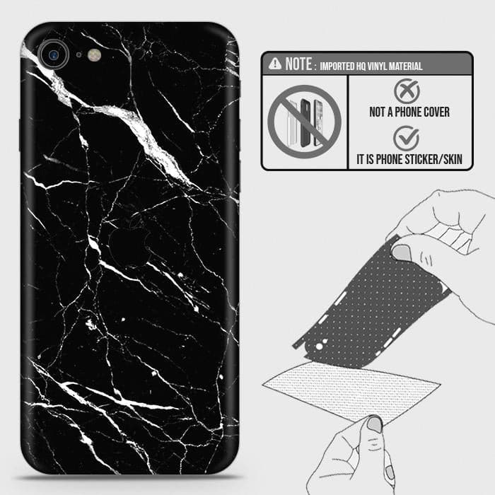 iPhone SE 2020 Back Skin - Design 6 - Trendy Black Marble Skin Wrap Back Sticker