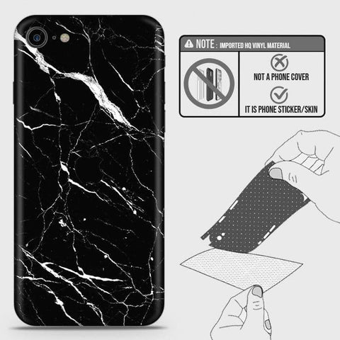 iPhone SE 2020 Back Skin - Design 6 - Trendy Black Marble Skin Wrap Back Sticker