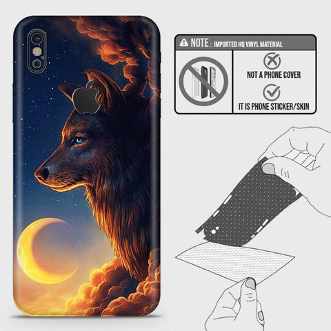 iPhone XS / X Back Skin - Design 5 - Mighty Wolf Skin Wrap Back Sticker